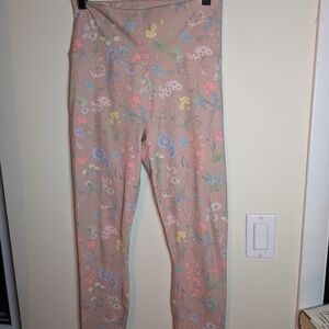 Fabletics Women's Floral Print Leggings Multicolor on Tan